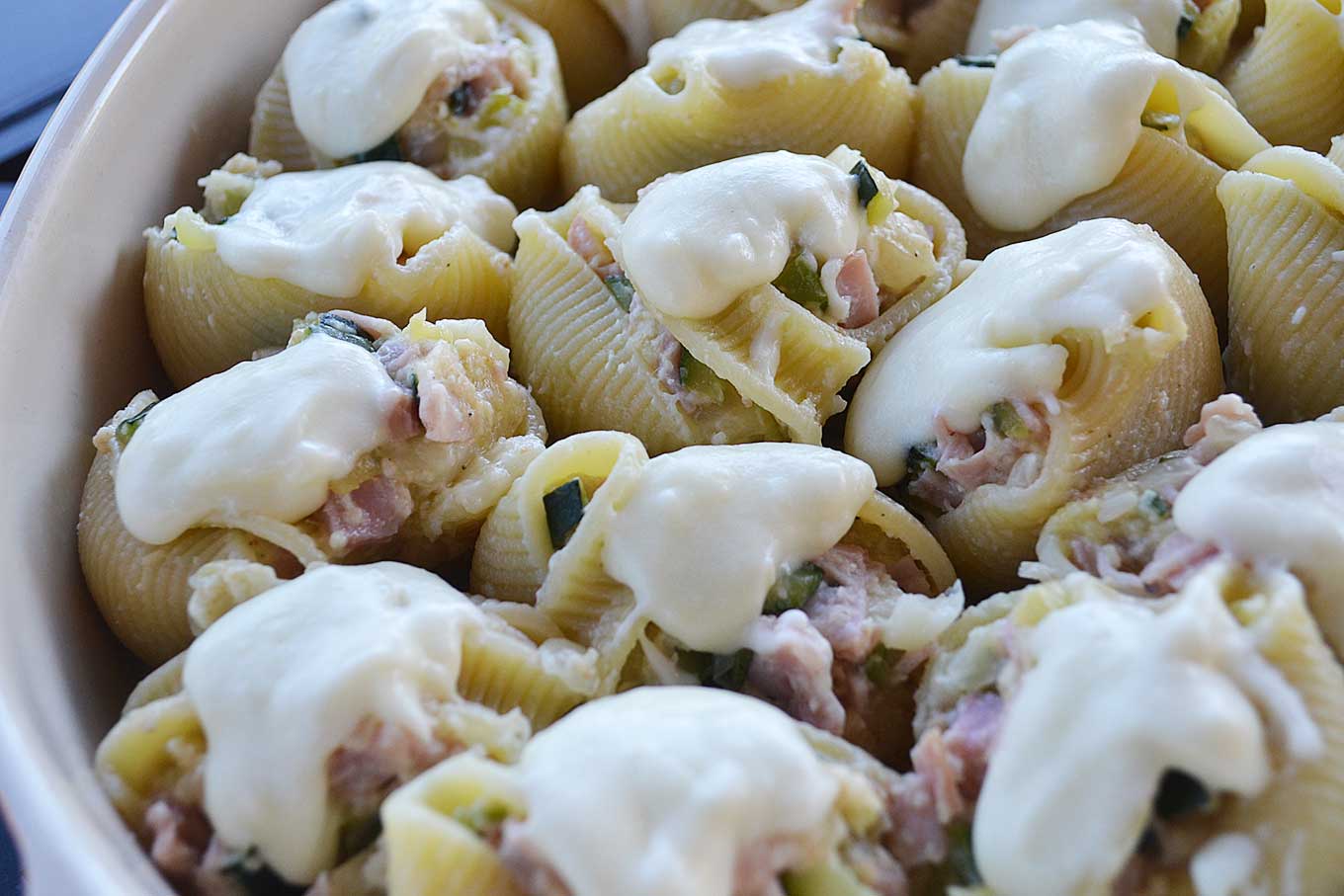 zucchini, ham & béchamel pasta | rusticplate.com