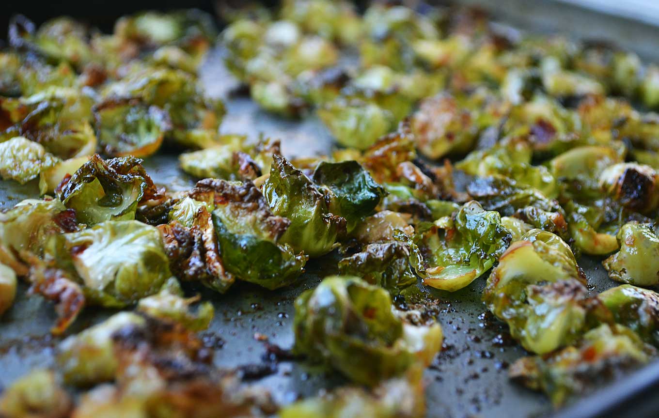 spicy & crispy brussels sprout chips | rusticplate.com