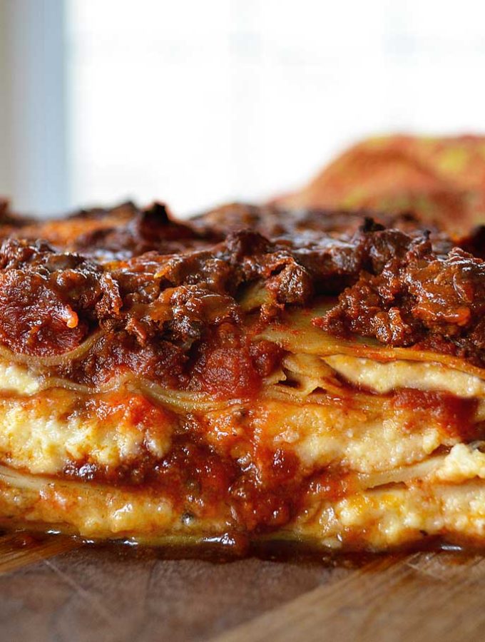 classic lasagna with bolognese sauce & béchamel | rusticplate.com