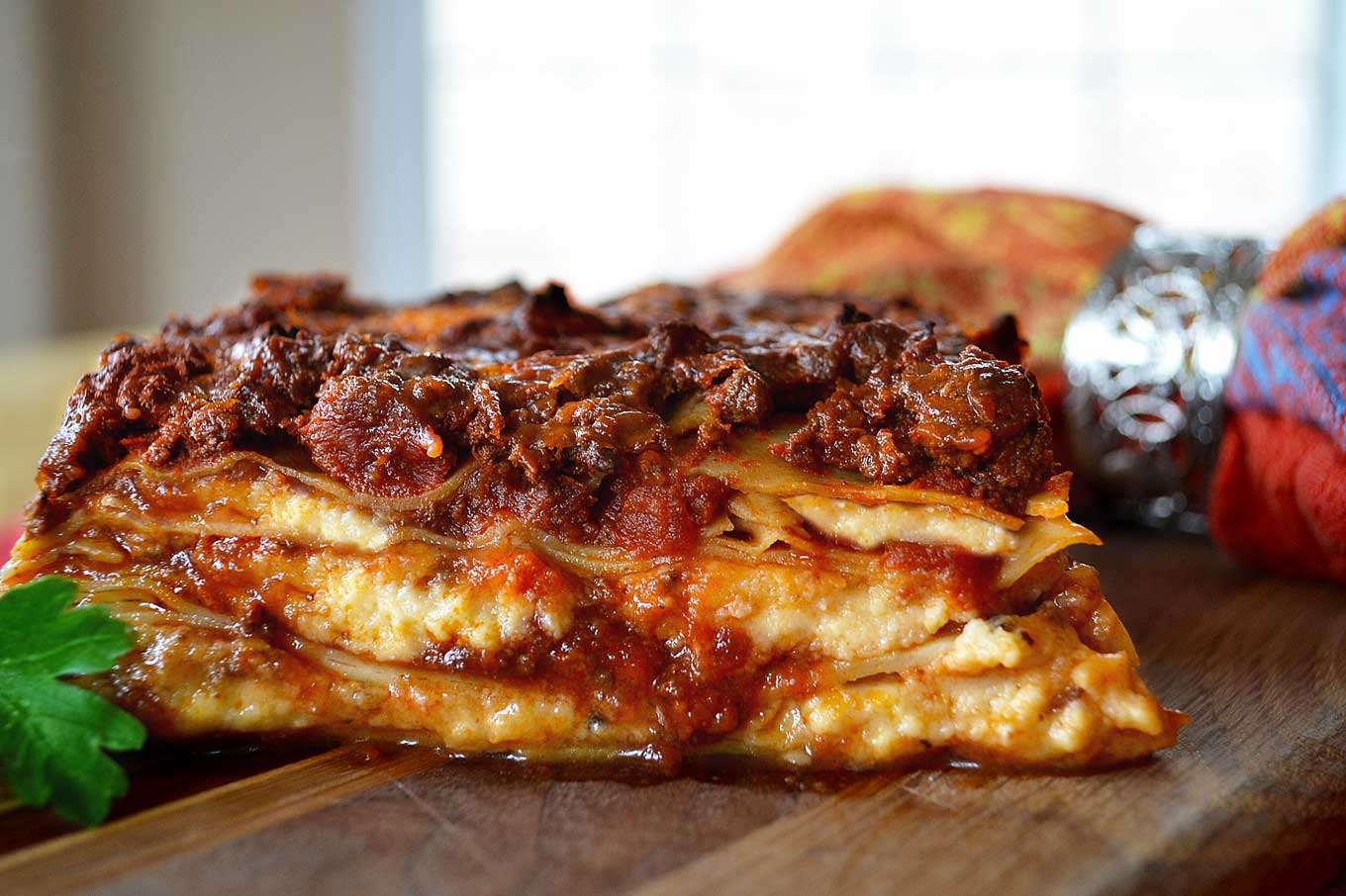 classic lasagna with bolognese sauce & béchamel | rusticplate.com