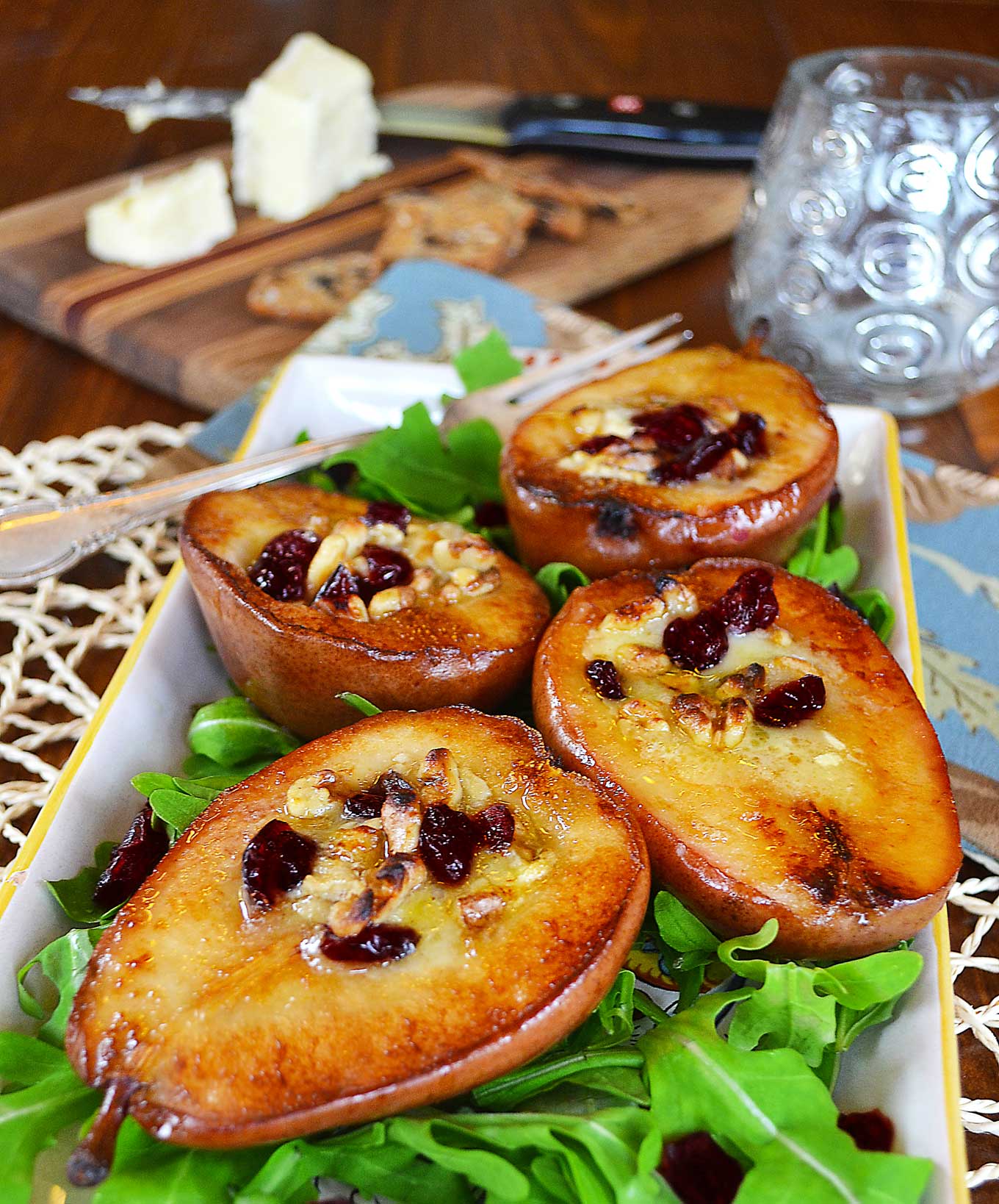 Roasted Pears with Brie, Walnuts & Cranberries | rusticplate.com