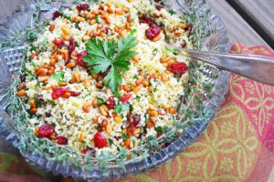 herbed couscous with cranberries & pine nuts | rusticplate.com