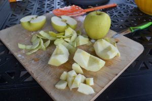 cut up apples