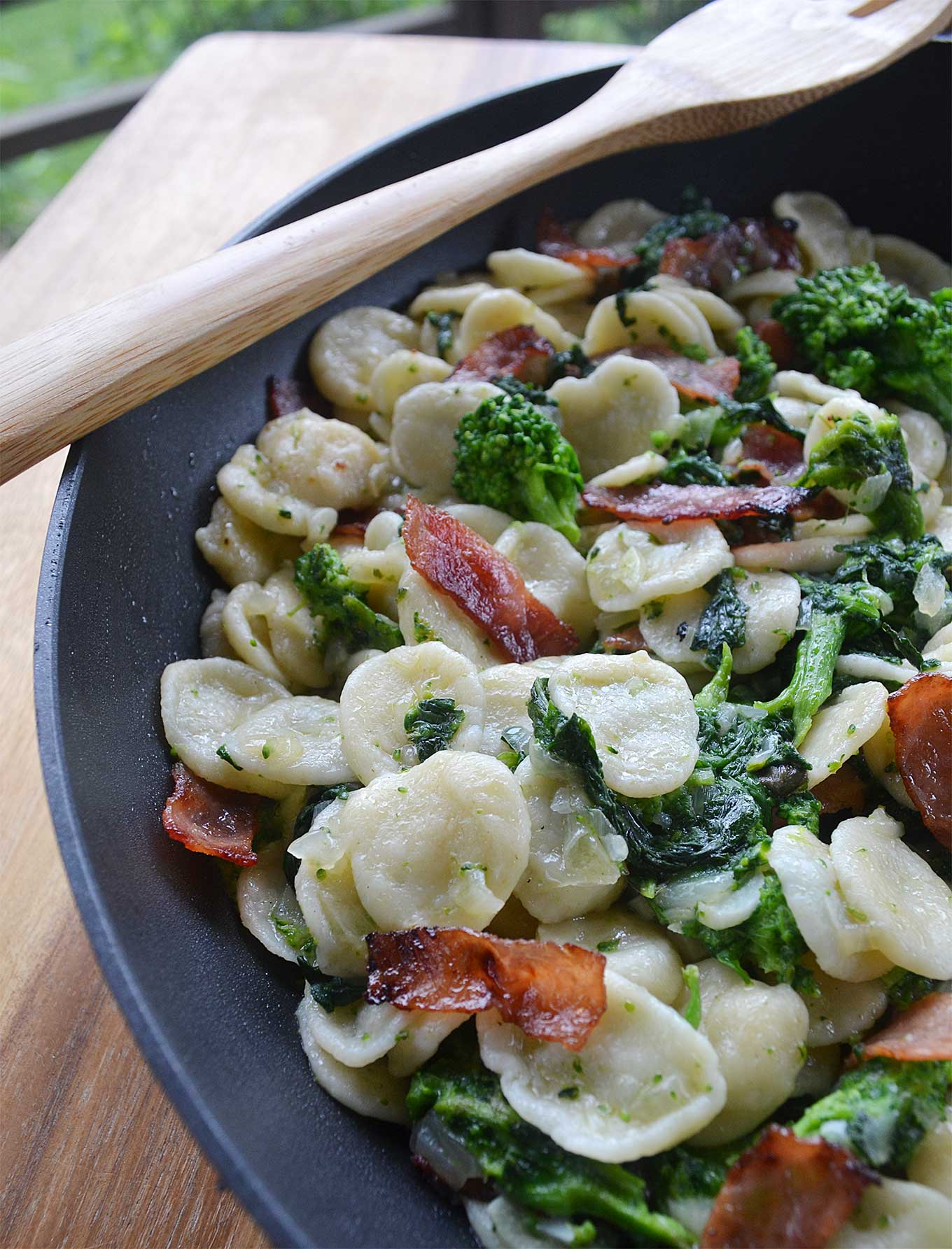 orecchiette with broccoli rabe and ham | rusticplate.com