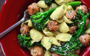 orecchiette with broccolini & sausage meatballs | rusticplate.com