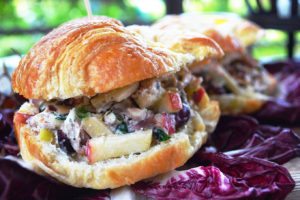 rotisserie chicken & fruit salad croissant sandwiches | rusticplate.com