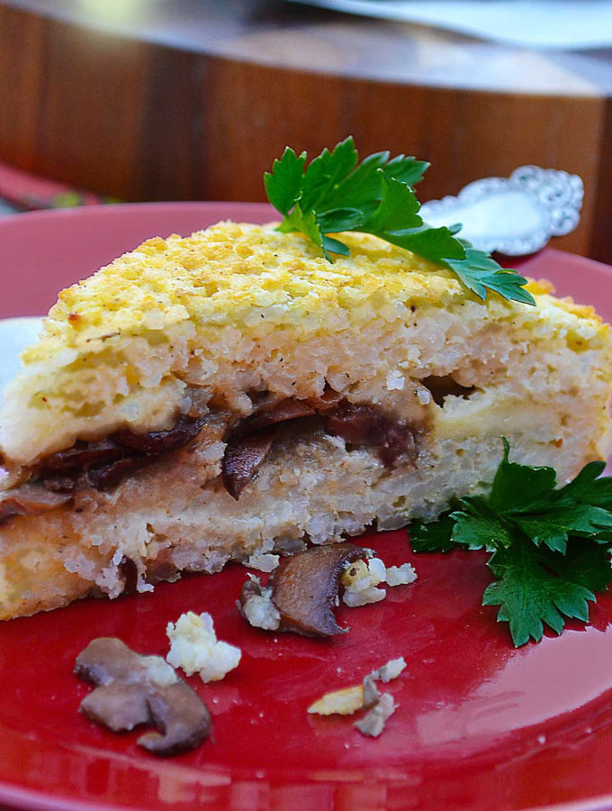 rice torte with fontina & mushrooms | rusticplate.com